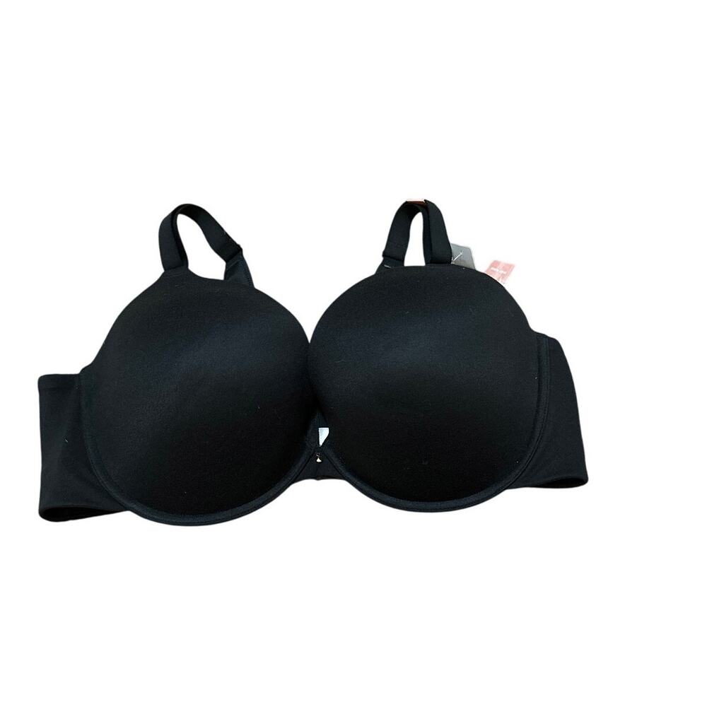 Cacique Boost Plunge Bra Black 46DD Underwire Smooth Back invisible NWT